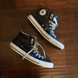 Leather, Black Converse Chuck Taylor - Mid